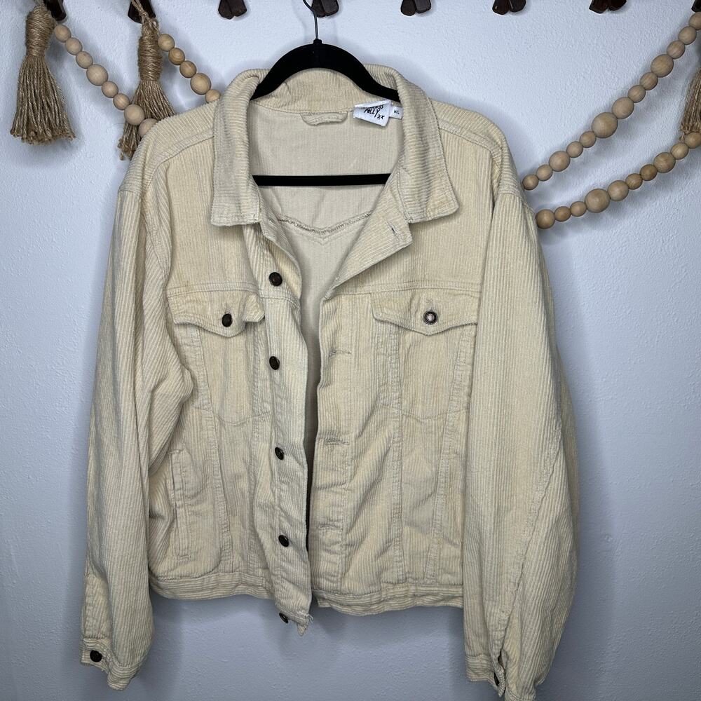 Princess Polly Tan Corduroy Button Down Shacket Jacket - Picture 1 of 5